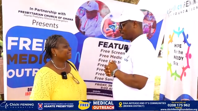 CHICHI FENING FOUNDATION USES FREE MEDICAL SCREENING TO WIN SOULS FOR CHRIST. - REV CHALLOTTE AKUA ADOMA BOATENG