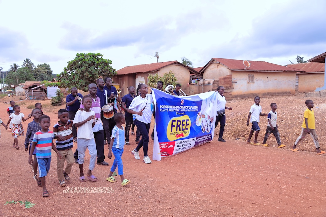 Chichi Fening Foundation provides free medical screening and care to Kente in the Bekwai District.
